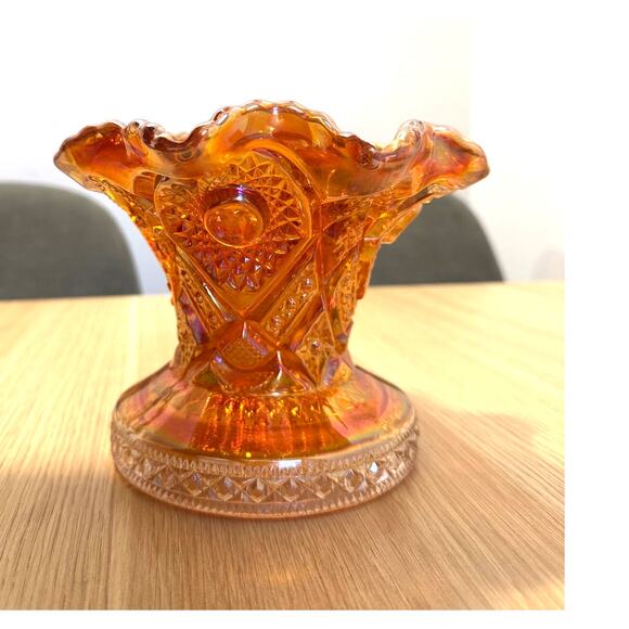 Marigold Carnival Glass Candy Dish VINTAGE - Picture 2 of 6